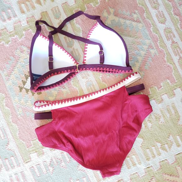 Swimsuits for All Maroon 2 Piece Bikini Sz 12/14 - Picture 5 of 5